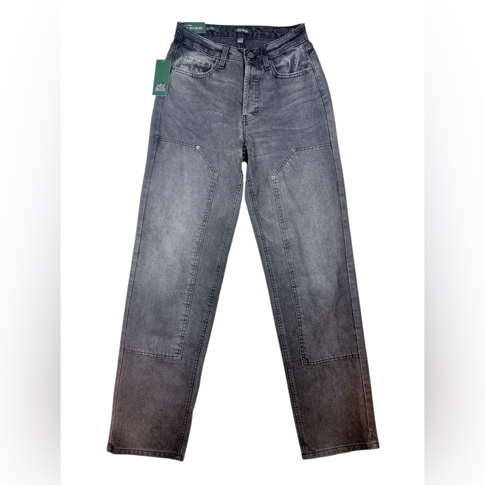 NWT Wild Fable Womens 4 Black Wash High Rise Straight Leg Grunge Denim Jeans